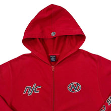 Load image into Gallery viewer, NAUTICA JEANS CO. &quot;NJC&quot; Big Logo Spellout Graphic Red Zip Hoodie
