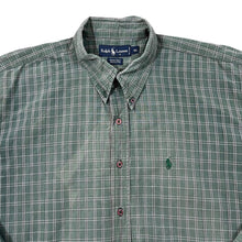 Load image into Gallery viewer, Vintage RALPH LAUREN &quot;Bradfield&quot; Embroidered Mini Logo Green Check Long Sleeve Button-Up Shirt
