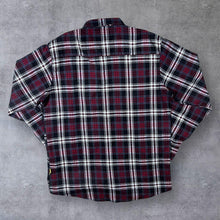 Load image into Gallery viewer, Vintage Worker Red Black Grey White Plaid Check Long Sleeve Cotton Flannel Shirt
