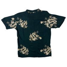 Load image into Gallery viewer, Vintage Traditional Dragon Patterned Dark Green Rayon Short Sleeve Shirt
