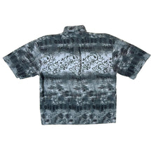 Load image into Gallery viewer, Vintage Ivy Crew Abstract Crazy Patterned Blue Grey Short Sleeve Shirt
