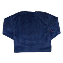 Load image into Gallery viewer, Early 00&#39;s Umbro Embroidered Mini Logo Navy Blue V-Neck Fleece Sweatshirt
