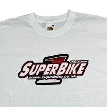 Load image into Gallery viewer, Early 00&#39;s SUPERBIKE MAGAZINE Motorsports MOTO GP Logo Spellout Graphic Cotton T-Shirt
