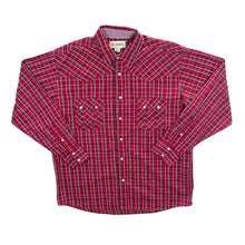 Load image into Gallery viewer, Vintage Cody James Cowboy Western Red Check Popper Button Long Sleeve Shirt
