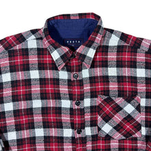 Load image into Gallery viewer, Vintage Vesta Red White Black Plaid Check Long Sleeve Flannel Shirt

