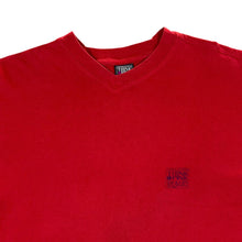 Load image into Gallery viewer, Vintage 90&#39;s Think Pink Mini Logo Graphic Red Cotton V-Neck T-Shirt
