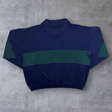 Load image into Gallery viewer, Vintage Jockey Original Golf Navy Blue Green Colour Block 1/4 Zip Collared Sweatshirt
