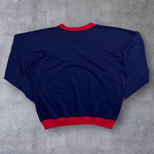 Load image into Gallery viewer, Vintage 80&#39;s DX Mini Logo Navy Blue Red Crewneck Sweatshirt

