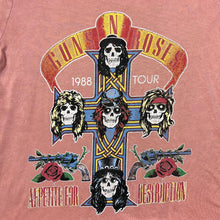 Load image into Gallery viewer, GUNS N ROSES &quot;Appetite For Destruction&quot; Graphic Heavy Metal Hard Rock Band Raw Hem Sleeve T-Shirt
