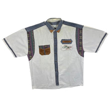 Load image into Gallery viewer, Vintage 90's Martini Dry Cowboy Western Patterned Panel Short Sleeve Shirt
