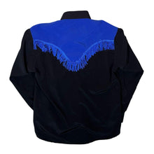 Load image into Gallery viewer, Vintage Dr. Roberto Black Blue Cowboy Western Tasselled Long Sleeve Shirt
