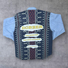 Load image into Gallery viewer, Vintage Dobber Cowboy Western Patterned Popper Blue Denim Long Sleeve Shirt
