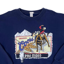 Load image into Gallery viewer, Vintage Coors "Pro Rodeo" Cowboy Spellout Graphic Navy Blue Sweatshirt
