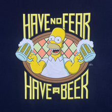 Load image into Gallery viewer, The Simpsons (2009) &quot;Have No Fear Have A Beer&quot; Homer TV Show Graphic Ringer T-Shirt
