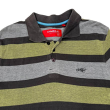 Load image into Gallery viewer, O’NEILL Colour Block Stripes Embroidered Mini Logo Skater Surfer Polo Shirt
