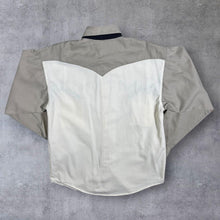 Load image into Gallery viewer, Vintage 90&#39;s Panhandle Slim Cowboy Western Beige Cream Popper Long Sleeve Shirt
