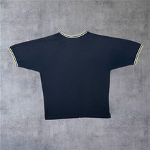 Load image into Gallery viewer, Vintage Rough Trade Classic Mini Patch Logo Dark Navy Ringer T-Shirt
