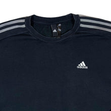 Load image into Gallery viewer, ADIDAS Three Stripe Embroidered Mini Logo Black Crewneck Sweatshirt
