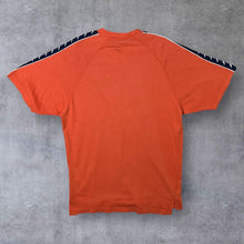 Load image into Gallery viewer, Vintage Kappa Embroidered Mini Logo Tape Sleeve Orange V-Neck T-Shirt
