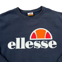 Load image into Gallery viewer, ELLESSE Classic Big Logo Spellout Graphic Navy Blue Crewneck Sweatshirt

