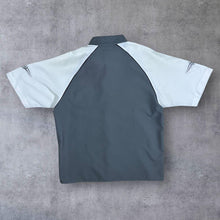 Load image into Gallery viewer, Early 00's Clockhouse Gothic Y2K Tribal Embroidered Grey White Short Sleeve Shirt
