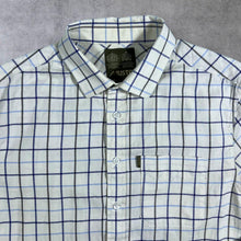 Load image into Gallery viewer, Musto Country Plaid Check White Blue Brown Cotton Long Sleeve Shirt
