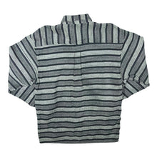 Load image into Gallery viewer, Vintage Junker Classic Grey Mix Striped Long Sleeve Polyester Flannel Shirt
