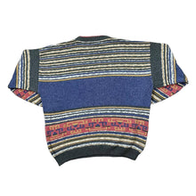 Load image into Gallery viewer, Vintage 90&#39;s Colour Block Grandad Patterned Acrylic Cotton Knit Crewneck Sweater Jumper
