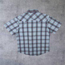 Load image into Gallery viewer, Vintage 90's Wrangler Wrancher Cowboy Western Check Pearl Snap Popper Short Sleeve Shirt

