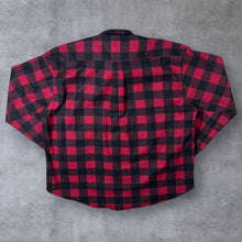 Load image into Gallery viewer, Vintage Quarter Deck Grunge Emo Red Black Plaid Check Long Sleeve Cotton Flannel Shirt
