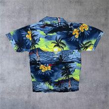 Load image into Gallery viewer, V.H.O Made In India Tropical Hawaiian Festival Patterned Short Sleeve Polyester Shirt
