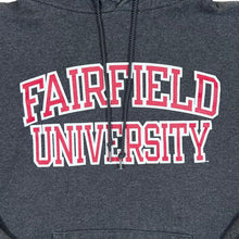 Load image into Gallery viewer, Champion FAIRFIELD UNIVERSITY College Spellout Graphic Grey Pullover Hoodie
