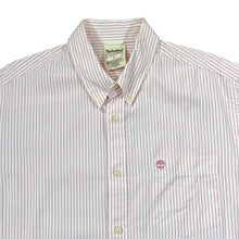 Load image into Gallery viewer, TIMBERLAND &quot;Regular Fit&quot; Pink White Striped Cotton Long Sleeve Button-Up Shirt
