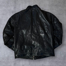 Load image into Gallery viewer, Early 00&#39;s NEXT Classic Black Genuine Real Leather Zip Biker Jacket
