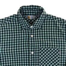 Load image into Gallery viewer, Carhartt Rugged Outdoor Wear Navy Green Check Long Sleeve Cotton Shirt
