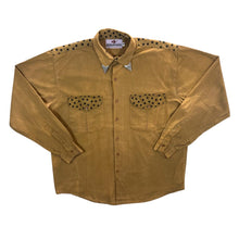Load image into Gallery viewer, Vintage American B System Polka Dot Brown Cowboy Western Long Sleeve Shirt
