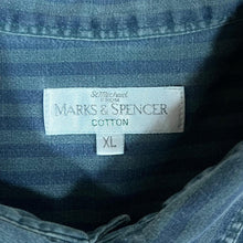 Load image into Gallery viewer, Vintage ST MICHAEL Marks &amp; Spencer Blue Striped Long Sleeve Cotton Shirt
