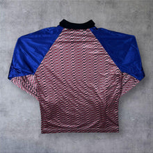 Load image into Gallery viewer, Vintage Made In England Pink Blue Grey Patterned Goalie Collared Jersey
