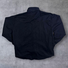 Load image into Gallery viewer, Vintage Stars &amp; Stripes Cowboy Western Black Brown Popper Long Sleeve Shirt
