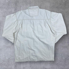 Load image into Gallery viewer, Vintage DeSigner&#39;s Club Cowboy Western Embroidered White Grey Long Sleeve Shirt
