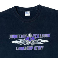Load image into Gallery viewer, HAMILTON YEARBOOK &quot;Leadership Staff&quot; College Spellout Graphic Black T-Shirt
