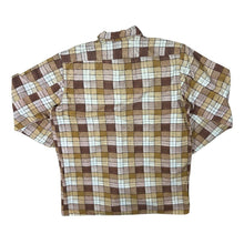 Load image into Gallery viewer, Vintage Triola Brown White Beige Mix Plaid Check Long Sleeve Cotton Flannel Shirt
