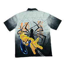 Load image into Gallery viewer, Vintage SPIDER-MAN Marvel Comic Book Superhero All-Over Print Graphic Polyester Open Collar Shirt
