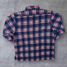 Load image into Gallery viewer, Vintage Vesta Grey Red White Plaid Check Long Sleeve Cotton Flannel Shirt
