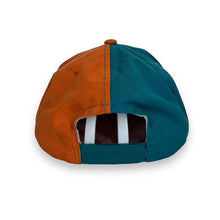 Load image into Gallery viewer, Vintage NFL MIAMI DOLPHINS Colour Block Embroidered Football Spellout Baseball Cap

