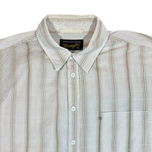 Load image into Gallery viewer, Vintage WRANGLER White Brown Plaid Check Short Sleeve Cotton Shirt
