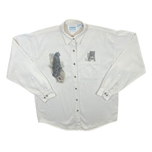 Load image into Gallery viewer, Vintage 90&#39;s Cherokee Beach Leopard Big Cat Animal Print Long Sleeve Cotton Shirt
