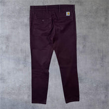 Load image into Gallery viewer, Carhartt "Sid Pant" Purple Maroon Slim Tapered Chino Trousers
