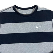 Load image into Gallery viewer, NIKE Athletic Dept. Embroidered Mini Logo Colour Block Striped Crewneck Sweatshirt
