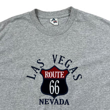 Load image into Gallery viewer, Early 00&#39;s LAS VEGAS NEVADA &quot;Route 66&quot; Embroidered Souvenir Spellout Graphic T-Shirt
